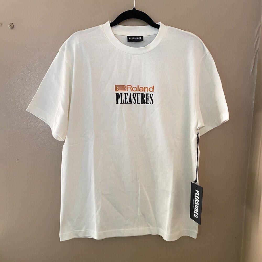 Pleasures Roland Collab White T shirt Japan NWT Sz S Mens Unisex